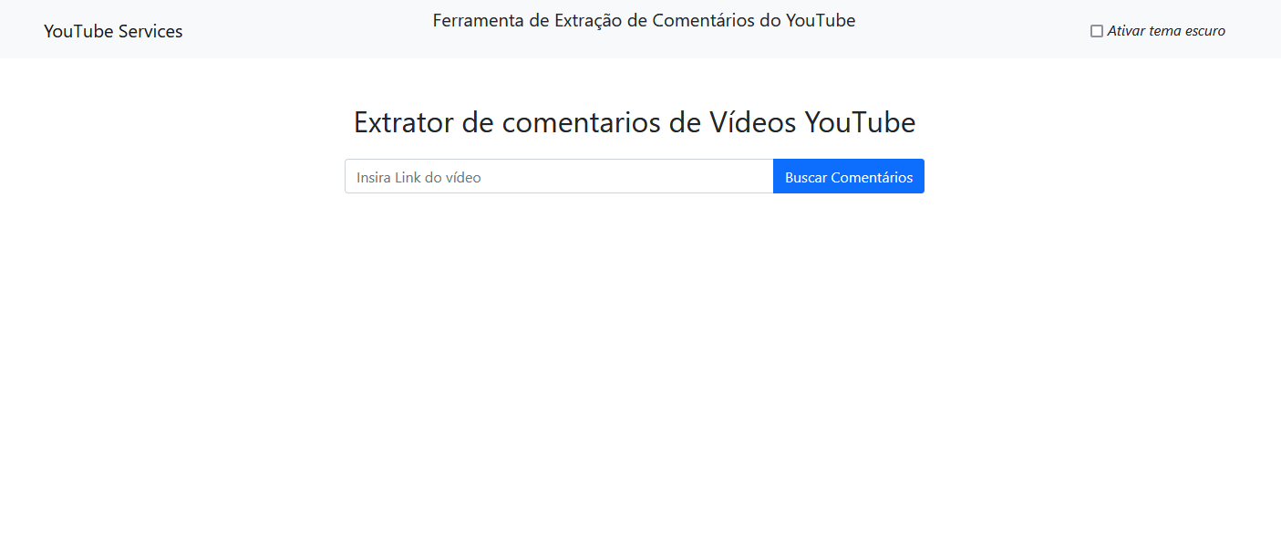 Extrator de comentarios do Youtube